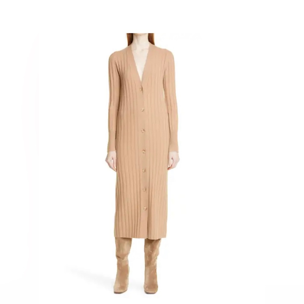Nordstrom Signature Long Ribbed cashmere cardigan *camel*